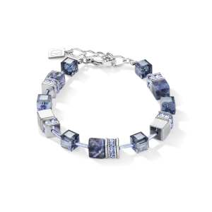 GeoCUBE? Bracelet  sodalite & haematite blue