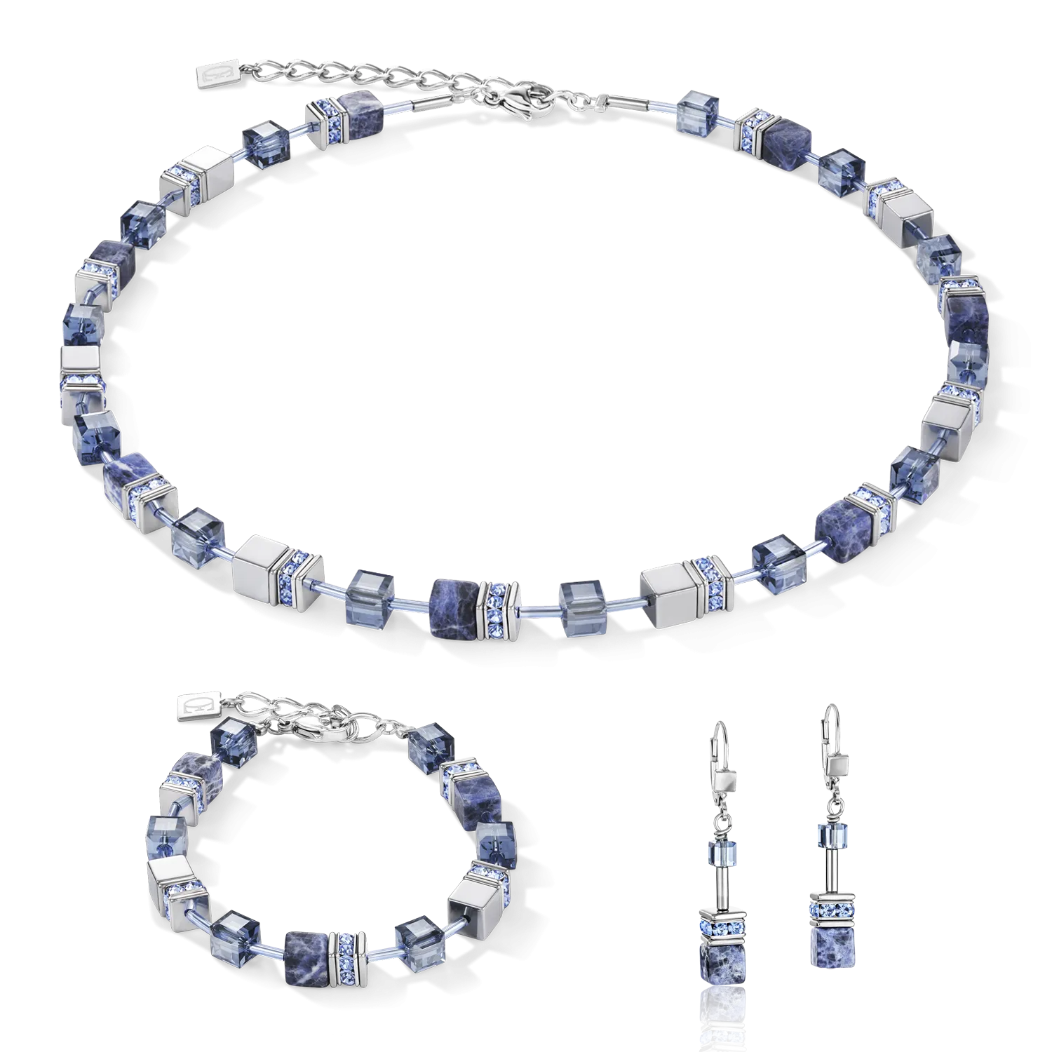 GeoCUBE? Bracelet  sodalite & haematite blue