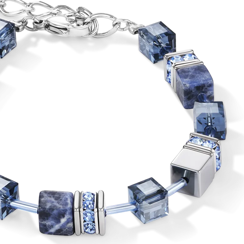 GeoCUBE? Bracelet  sodalite & haematite blue