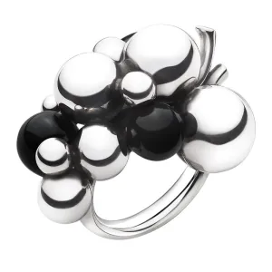 Georg Jensen Moonlight Grapes Sterling Silver Black Onyx Large Dress Ring D