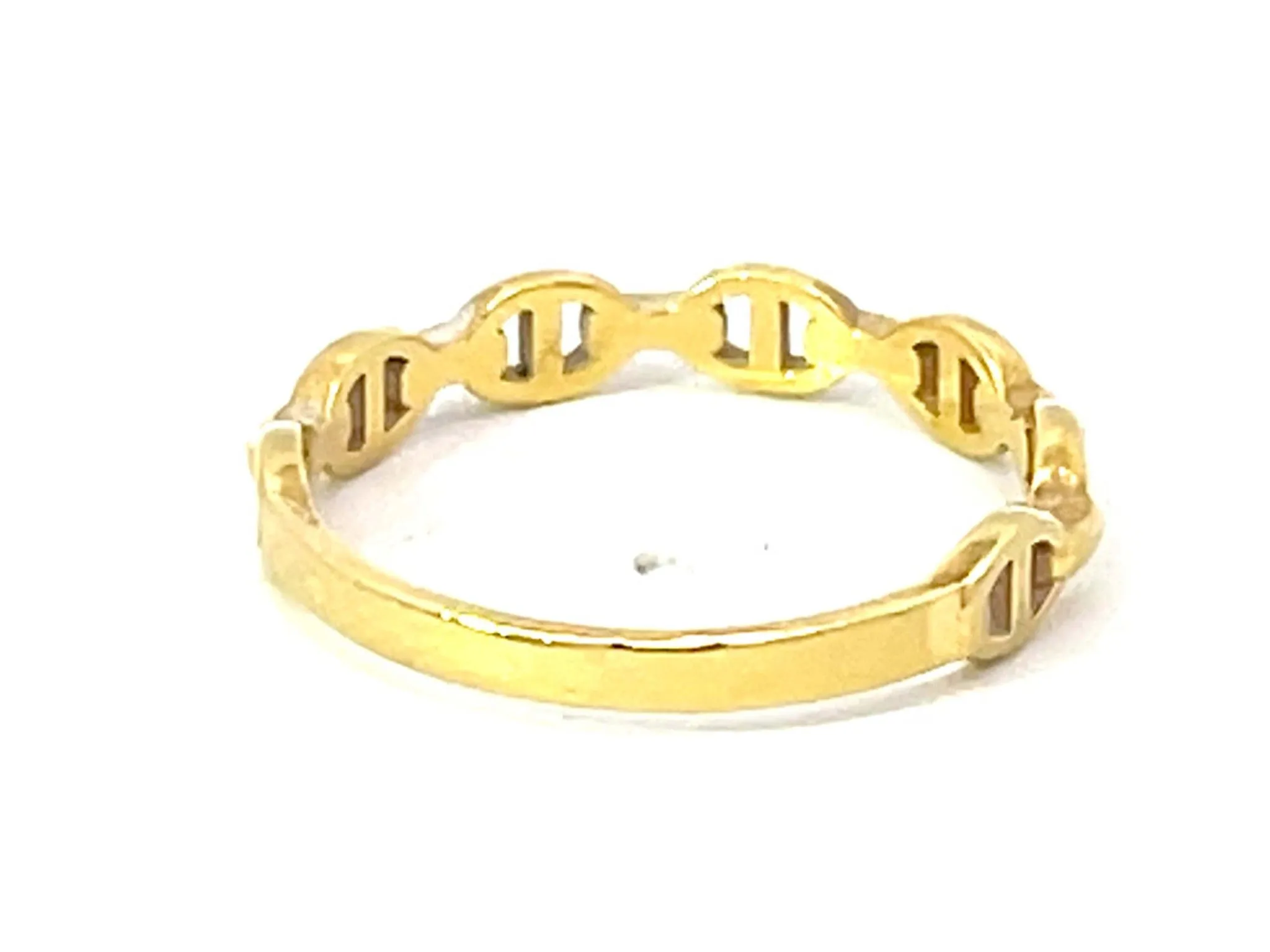 Gold Anchor Link Ring in 18k Yellow Gold