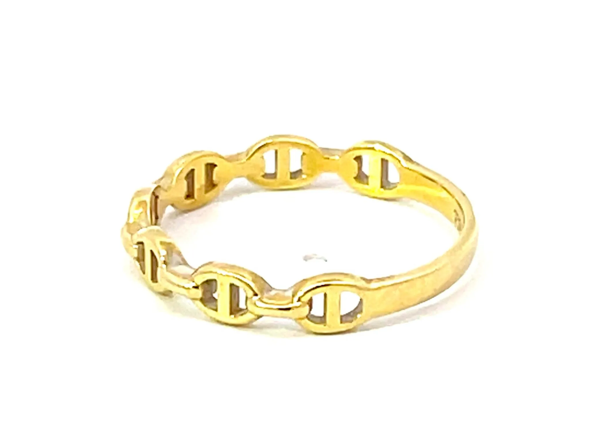 Gold Anchor Link Ring in 18k Yellow Gold