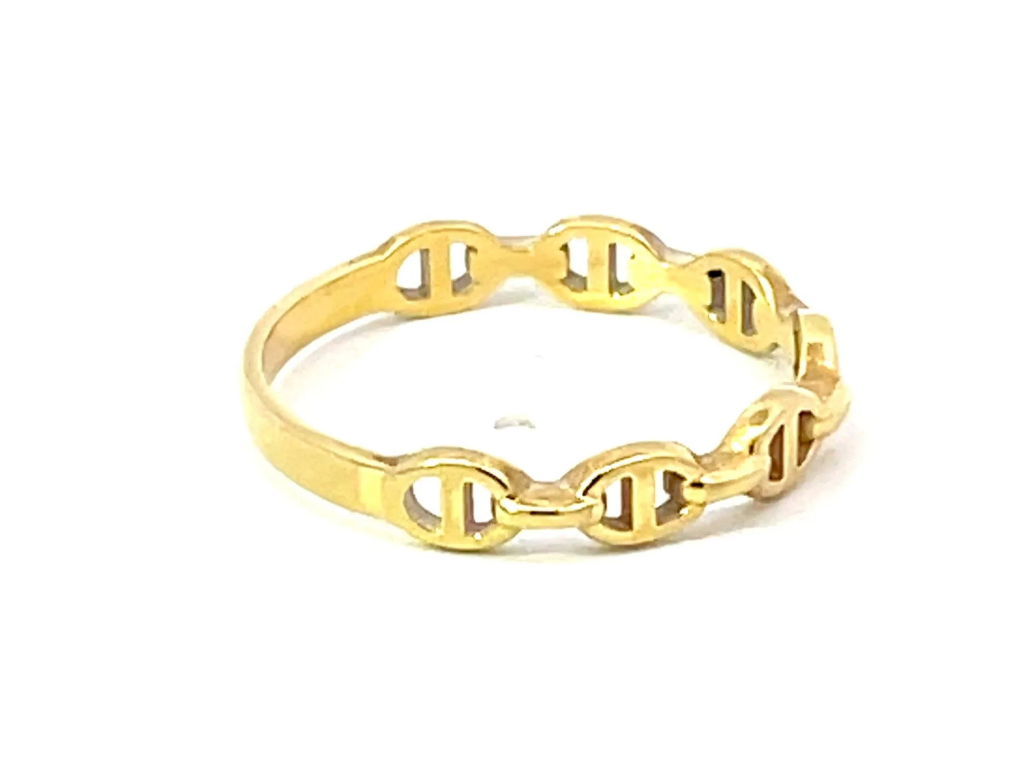 Gold Anchor Link Ring in 18k Yellow Gold