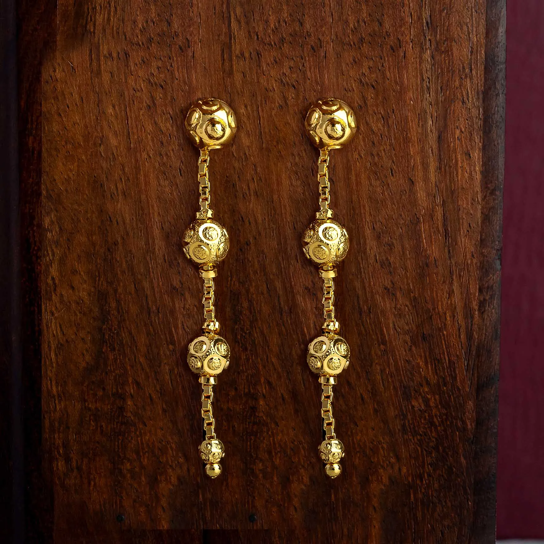 Golden Earrings With Hanging PGHST50-041