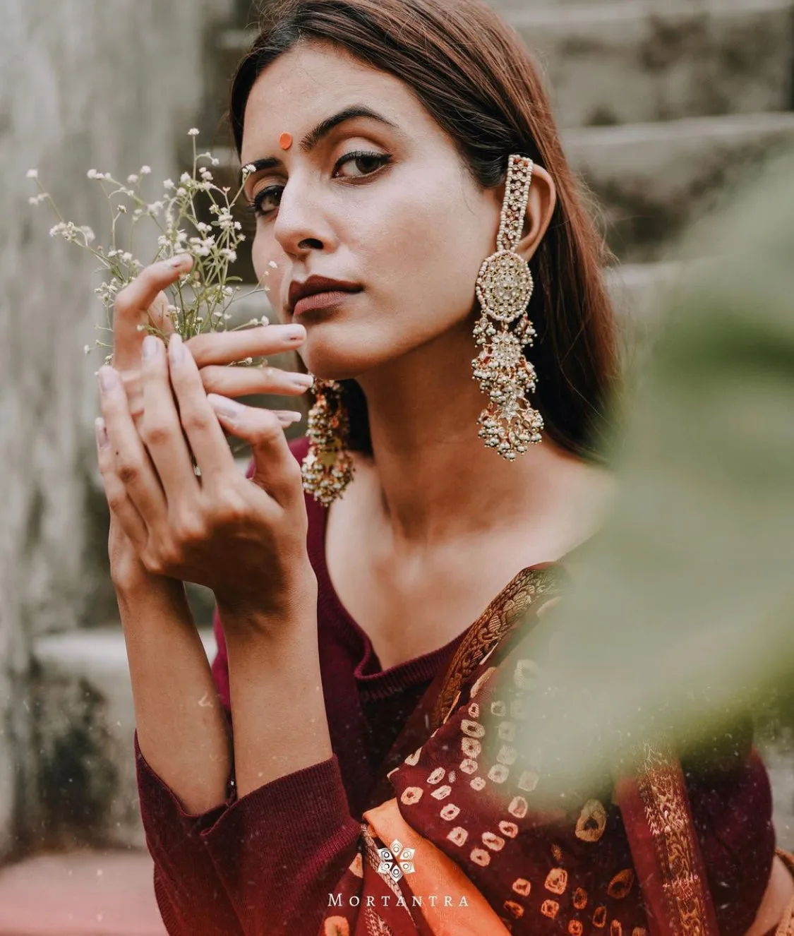 Green Color Gold Plated Jadau Kundan Earrings - ME795