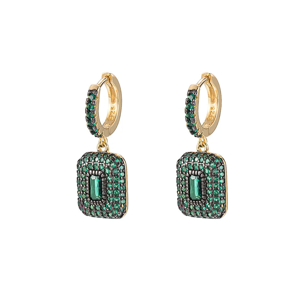 Green Emerald Gemstone Earrings
