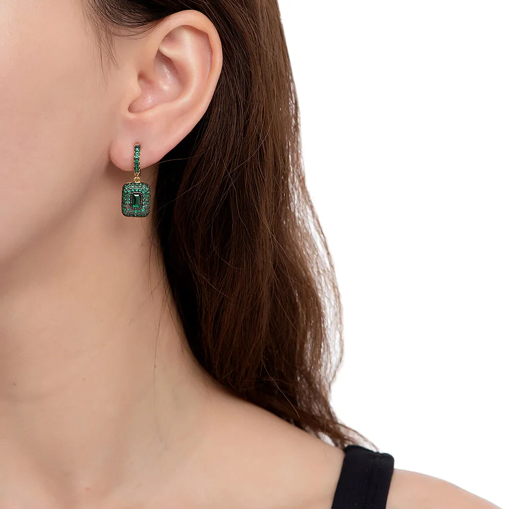 Green Emerald Gemstone Earrings