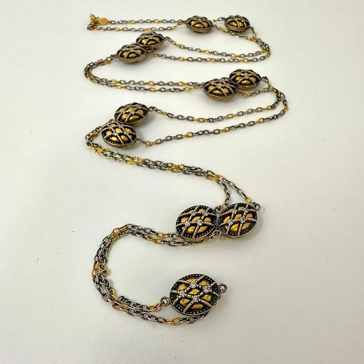 Gurhan 22K Gold and Anodized Silver Necklace with 88 Diamond
