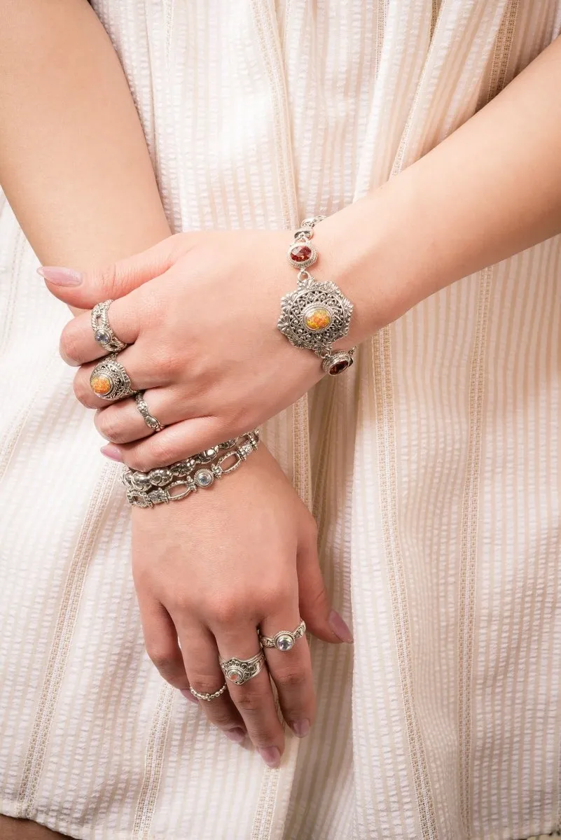 Holy Confidence Bracelet? in Tuscan Sun Simulated Opal & Padparadscha Lab Created Sapphire