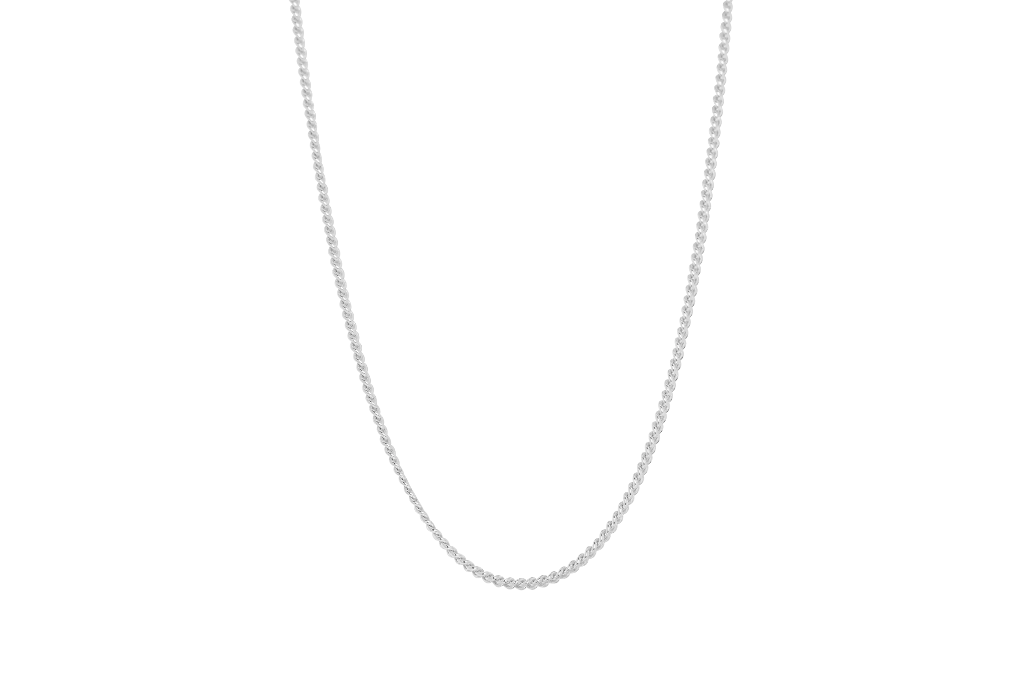 IX Curb Medi Silver Necklace