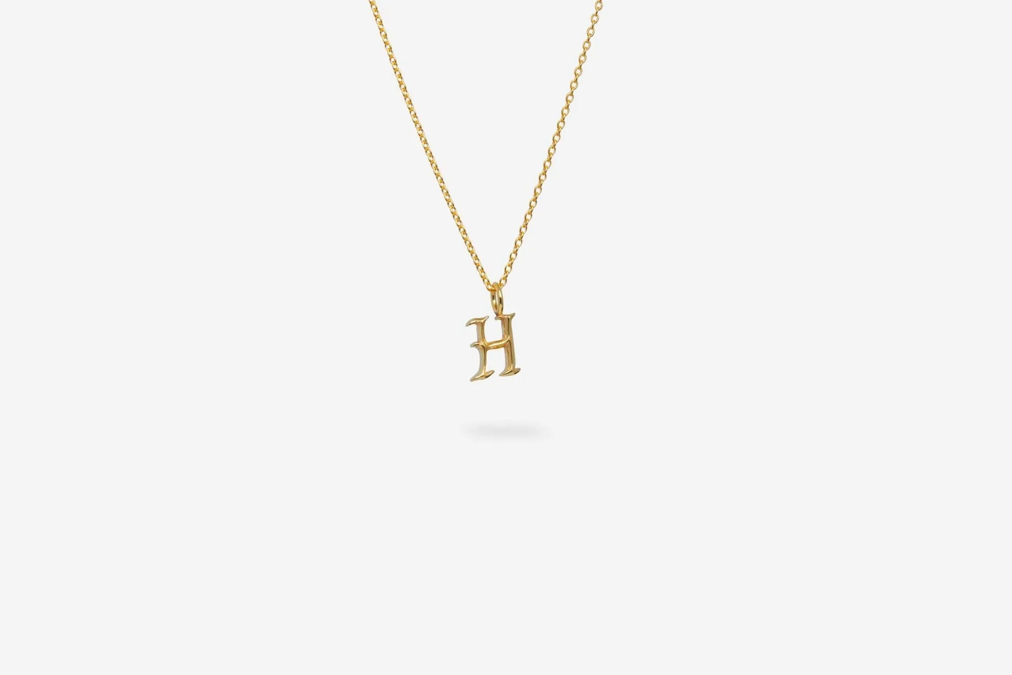 IX H Letter 22K Gold Plated Pendant