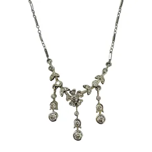 K. Goldschmidt 14K White Gold Necklace with 27 Diamonds
