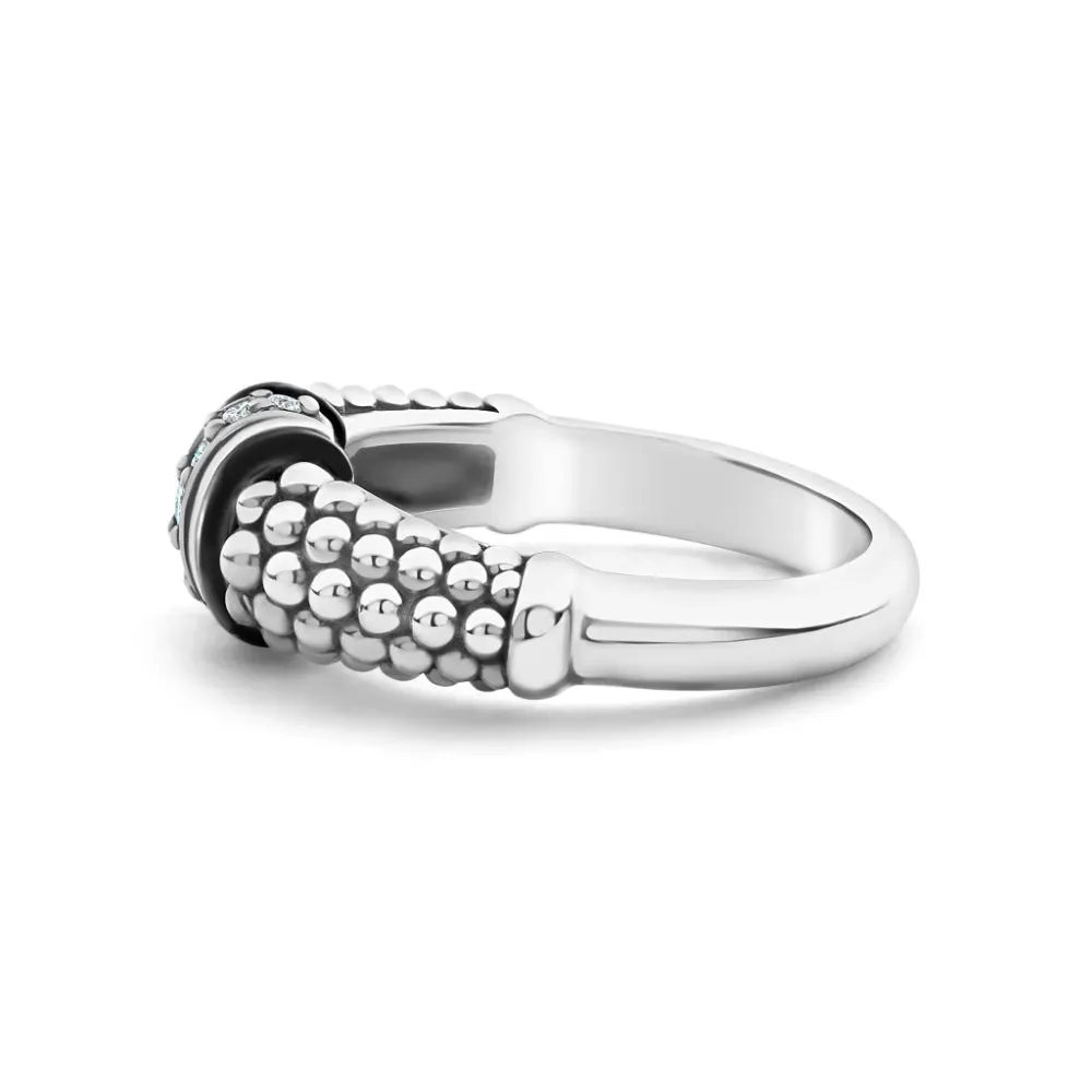 Lagos Black Caviar Ceramic Diamond Ring