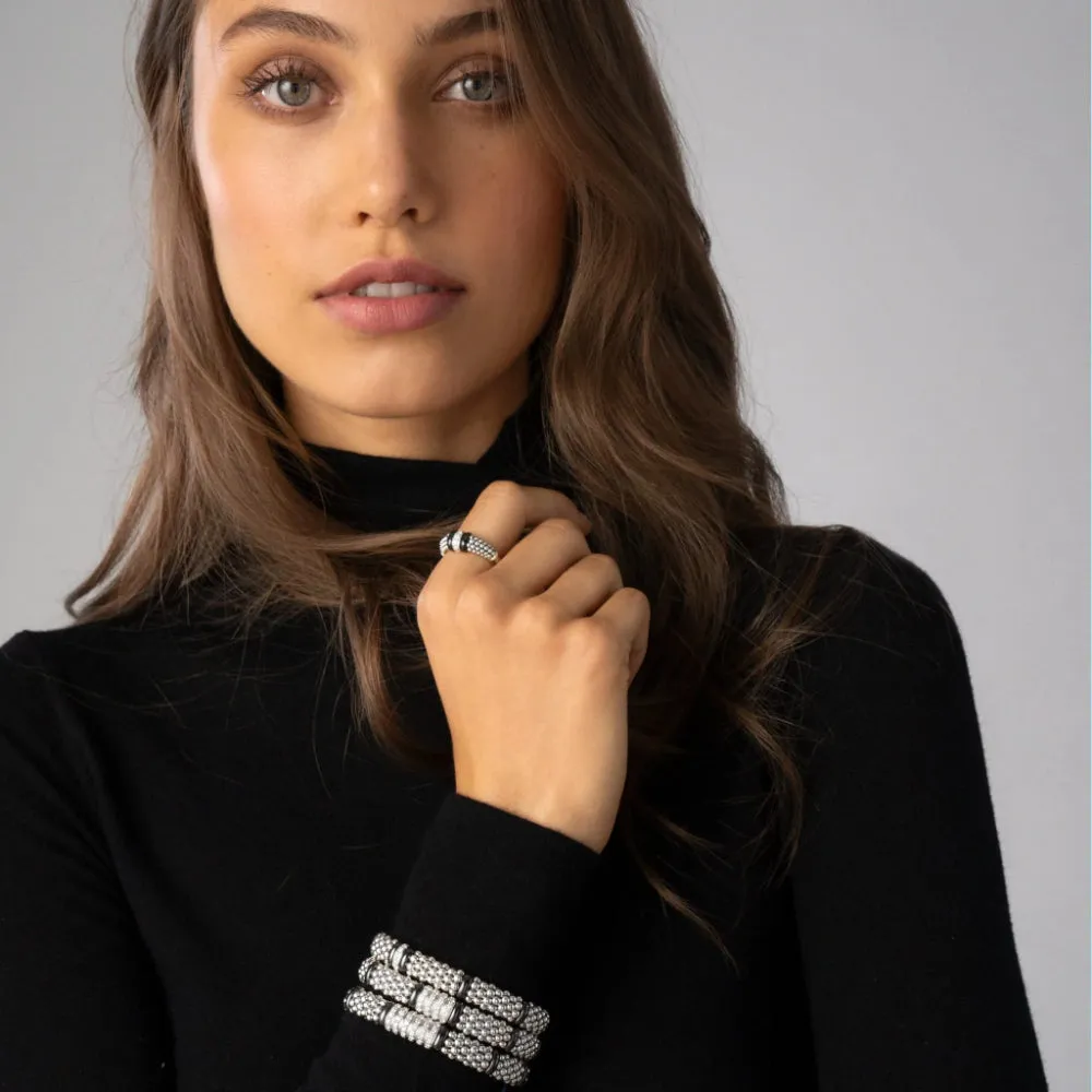 Lagos Black Caviar Ceramic Diamond Ring