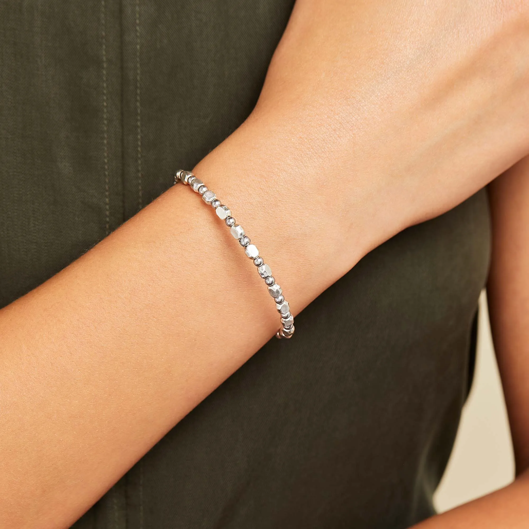 Lucent Metal Beaded Bangle