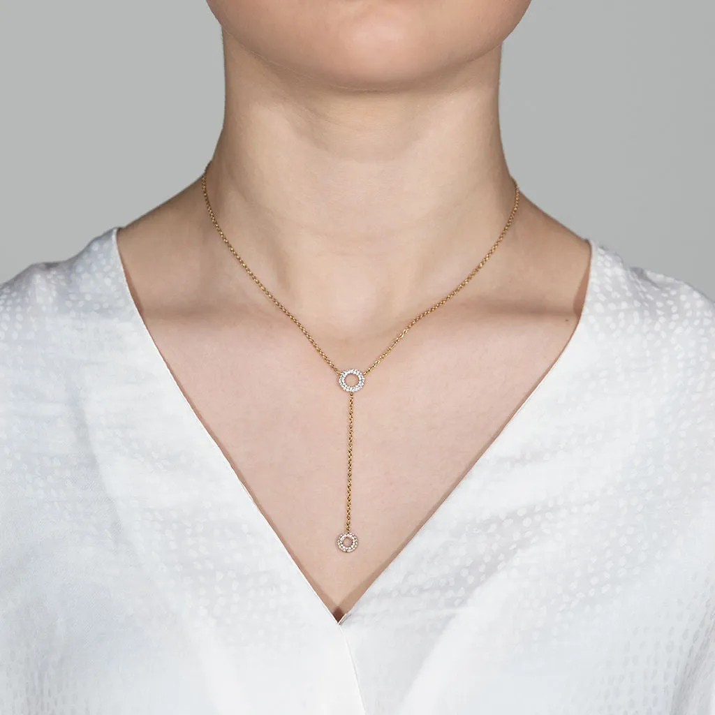 Matin 18K Gold Necklace w. 106 Diamonds