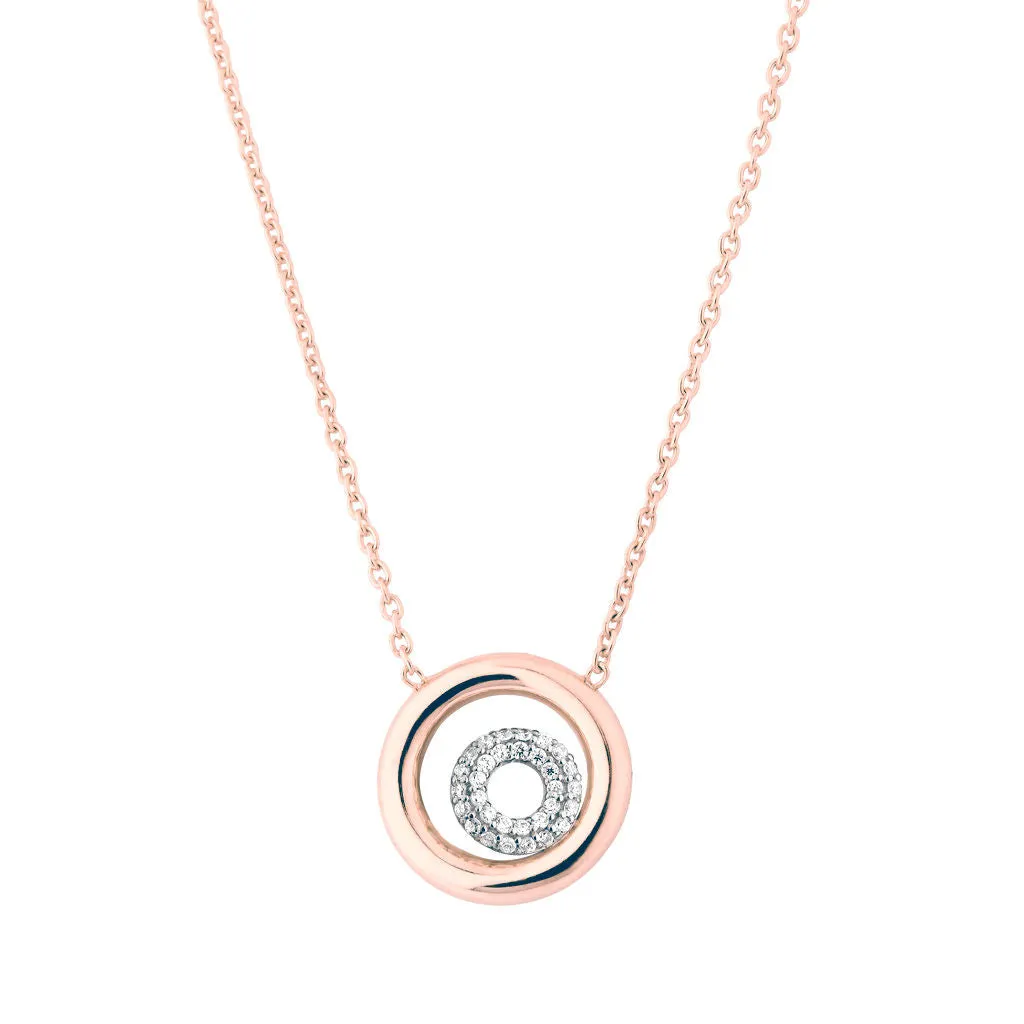 Matin 18K RoseGold & Whitegold Necklace w. 31 Diamonds