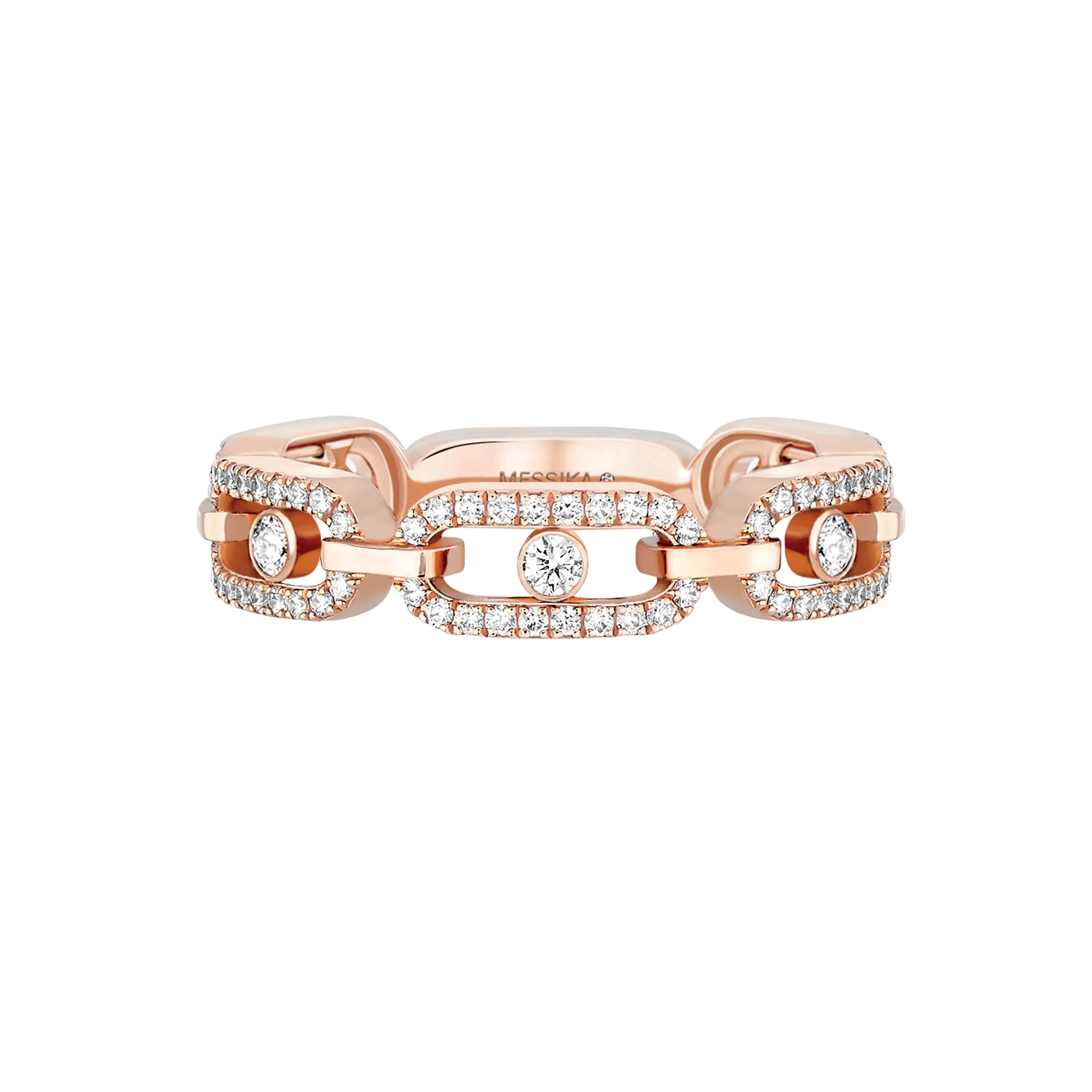 Messika Move Uno 18ct Rose Gold Diamond Multi Pavee Ring