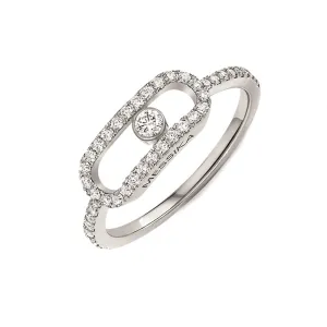 Messika Move Uno Pave XL 18ct White Gold 0.31ct Diamond Ring