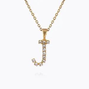 Mini Letter Necklace J / Crystal