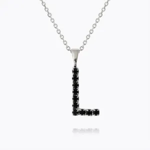Mini Letter Necklace L / Black