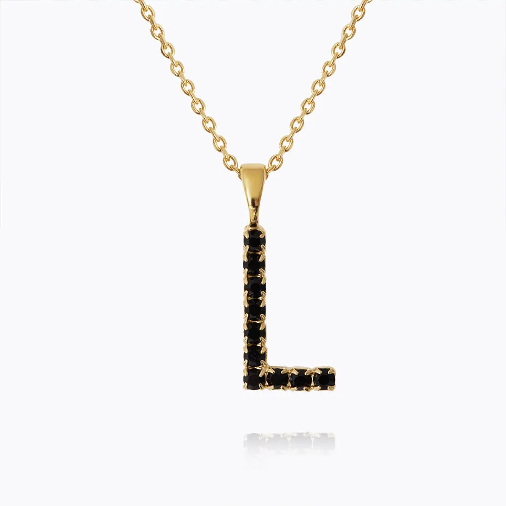 Mini Letter Necklace L / Black
