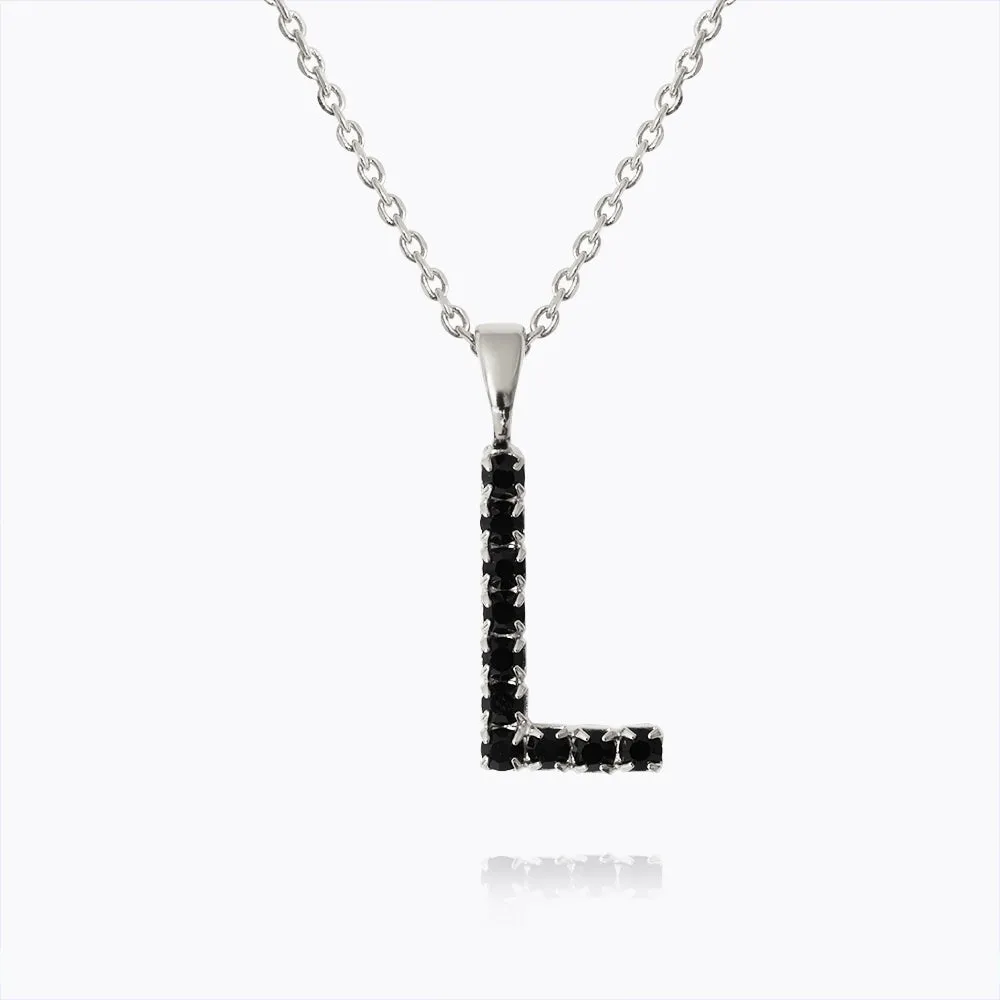 Mini Letter Necklace L / Black