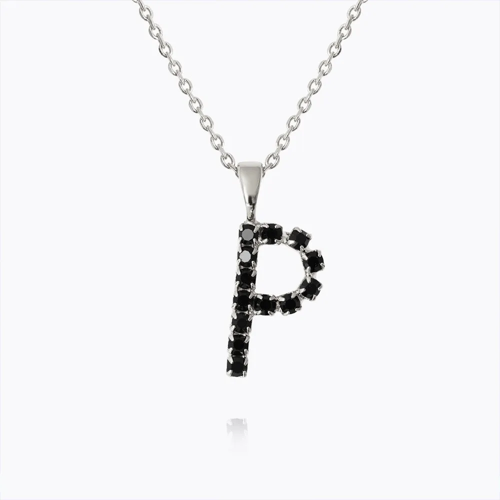 Mini Letter Necklace P / Black