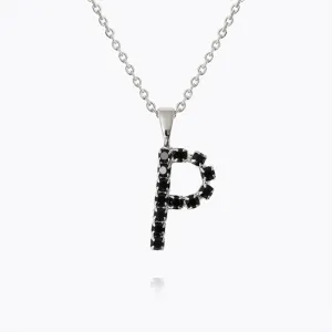 Mini Letter Necklace P / Black