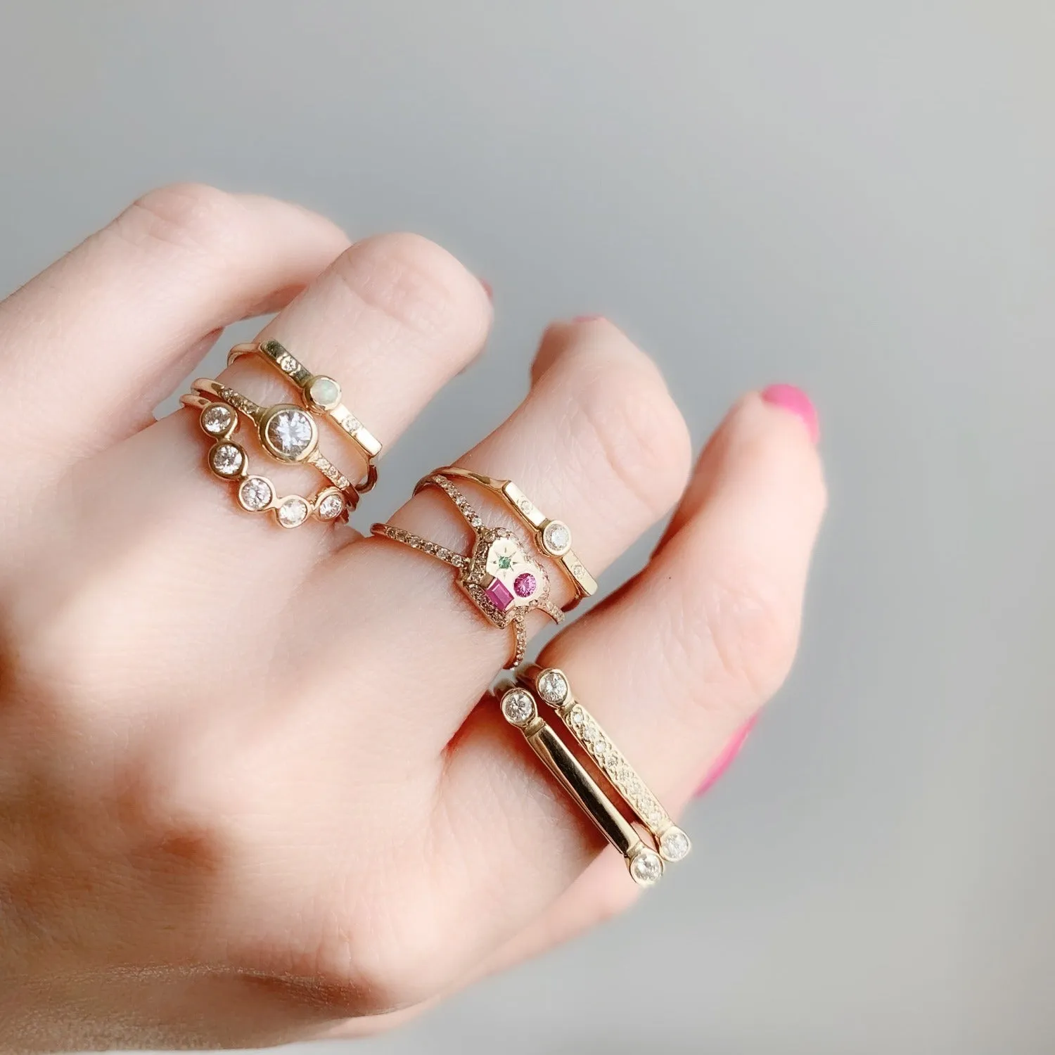Mixed Gem Max Cage Ring