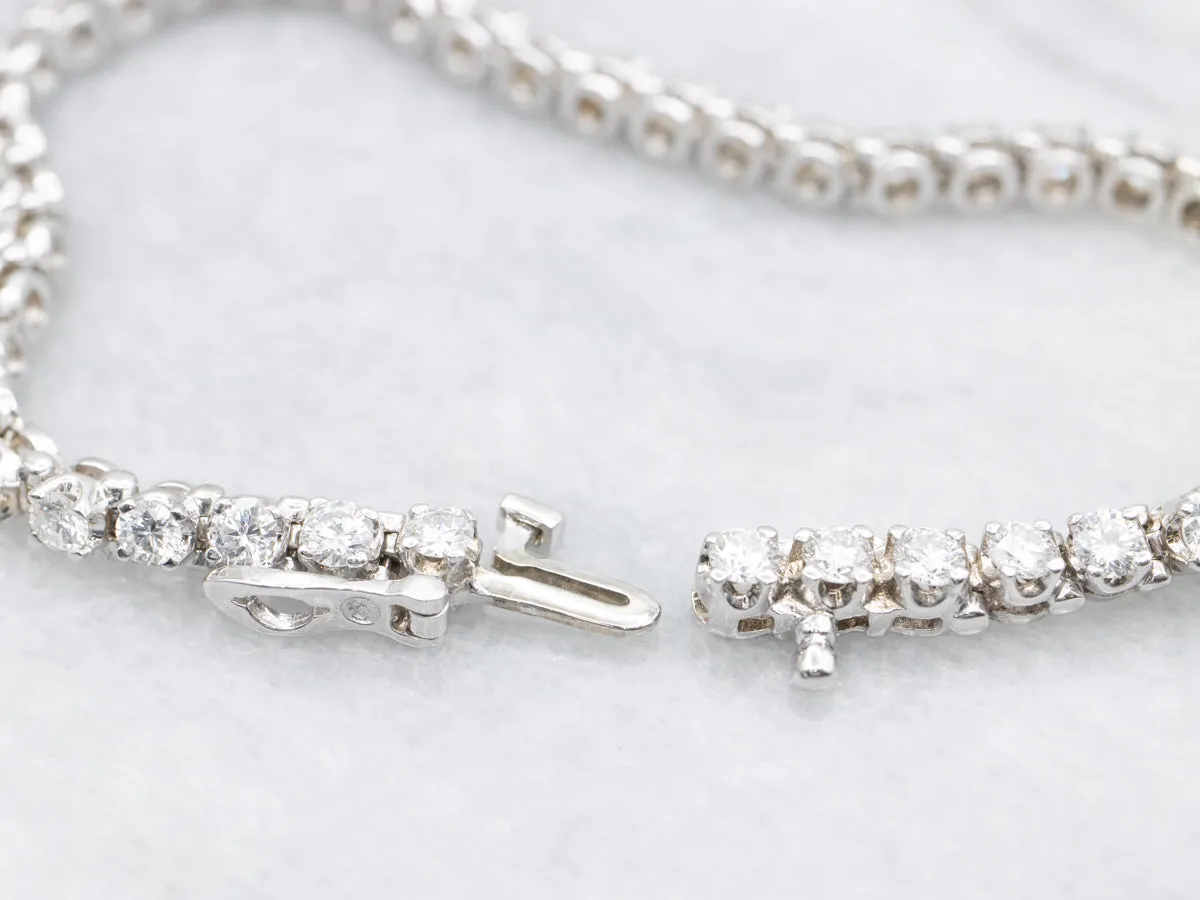 Modern White Gold Diamond Tennis Bracelet