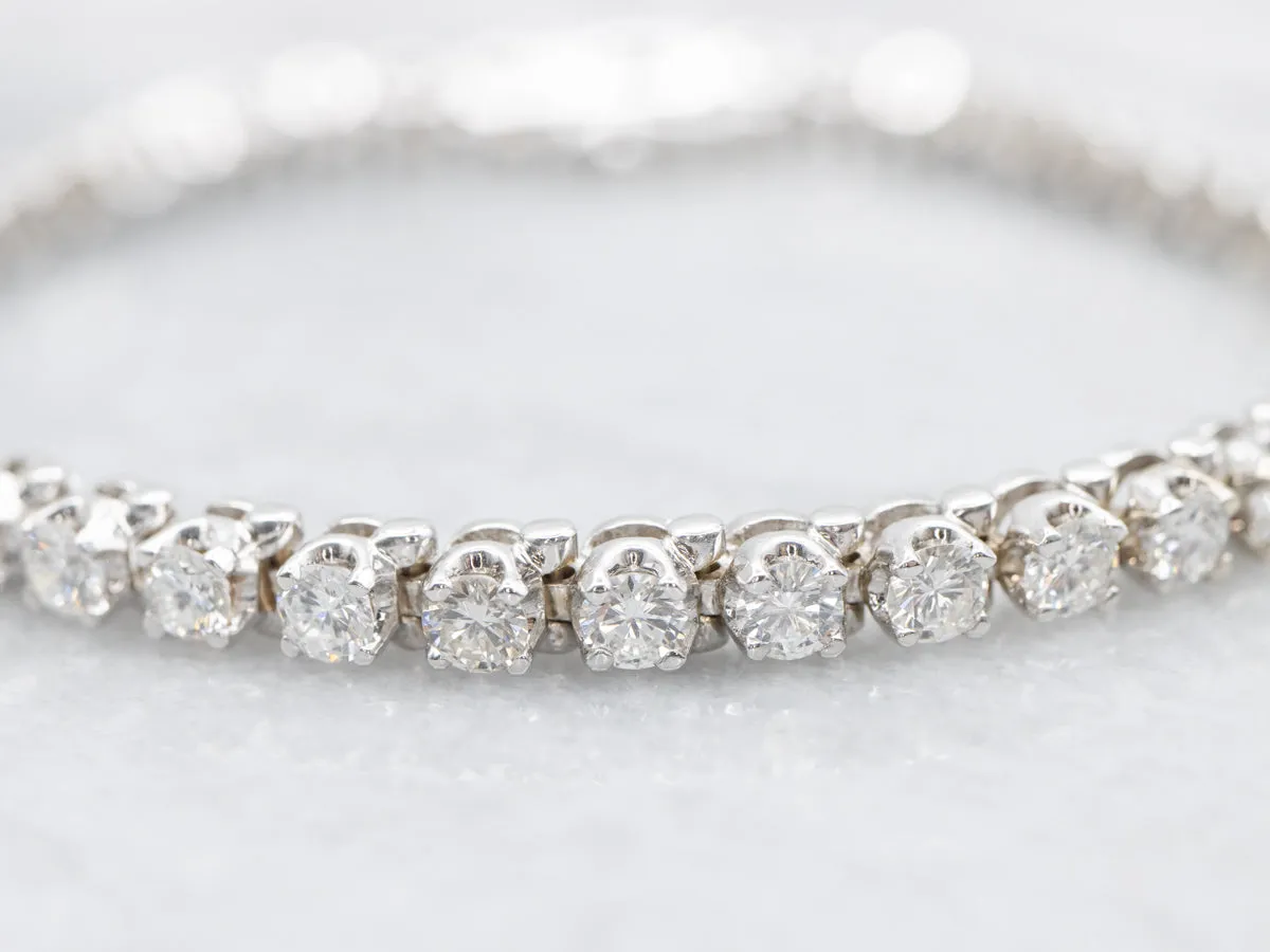 Modern White Gold Diamond Tennis Bracelet