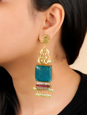 Multicolor Gold Plated Mishr Earrings - MR-E187M