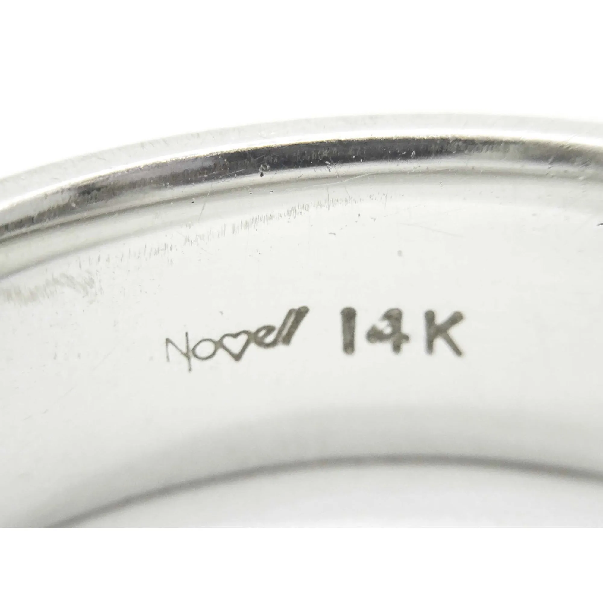 Novell Designer 6.5mm Wide Brushed Inlay Band Ring 14k White Gold Size 9.25