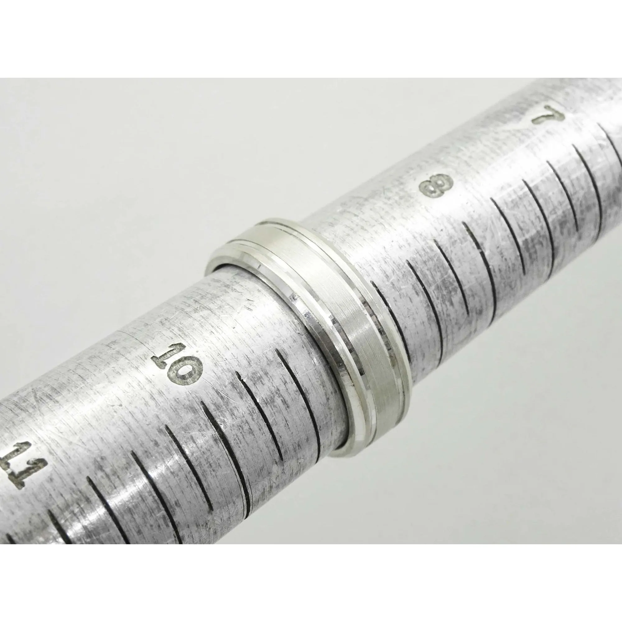 Novell Designer 6.5mm Wide Brushed Inlay Band Ring 14k White Gold Size 9.25