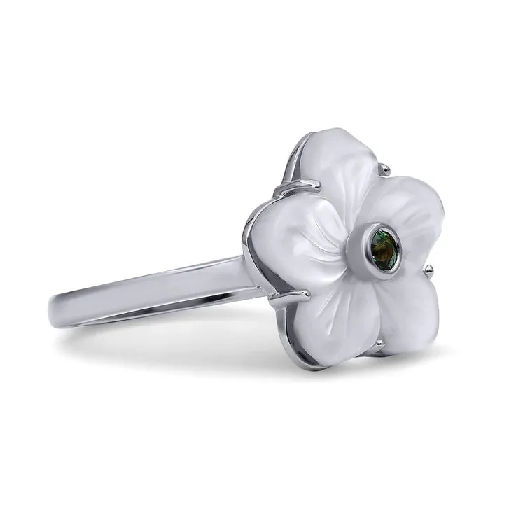 Petite Carved Alexandrite Flora Ring