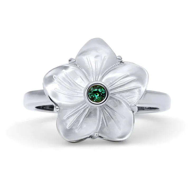 Petite Carved Alexandrite Flora Ring