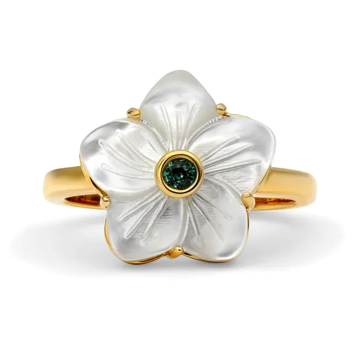 Petite Carved Alexandrite Flora Ring