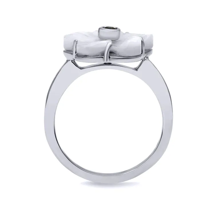 Petite Carved Alexandrite Flora Ring