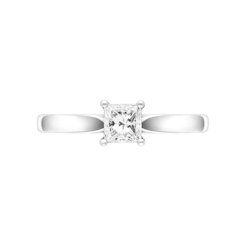 Platinum 0.52ct Diamond Princess Cut Solitaire Ring
