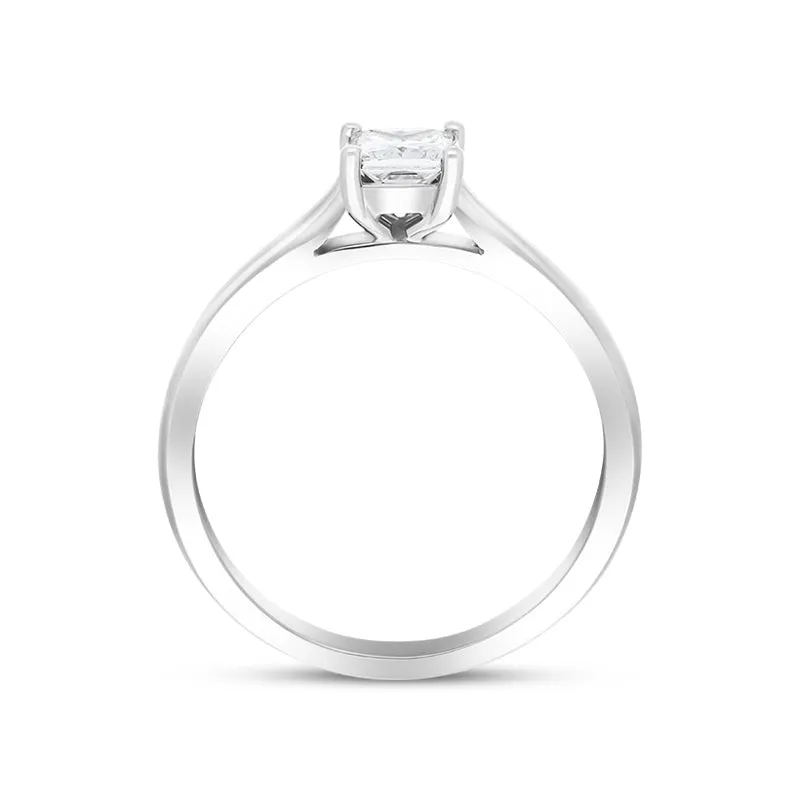 Platinum 0.52ct Diamond Princess Cut Solitaire Ring