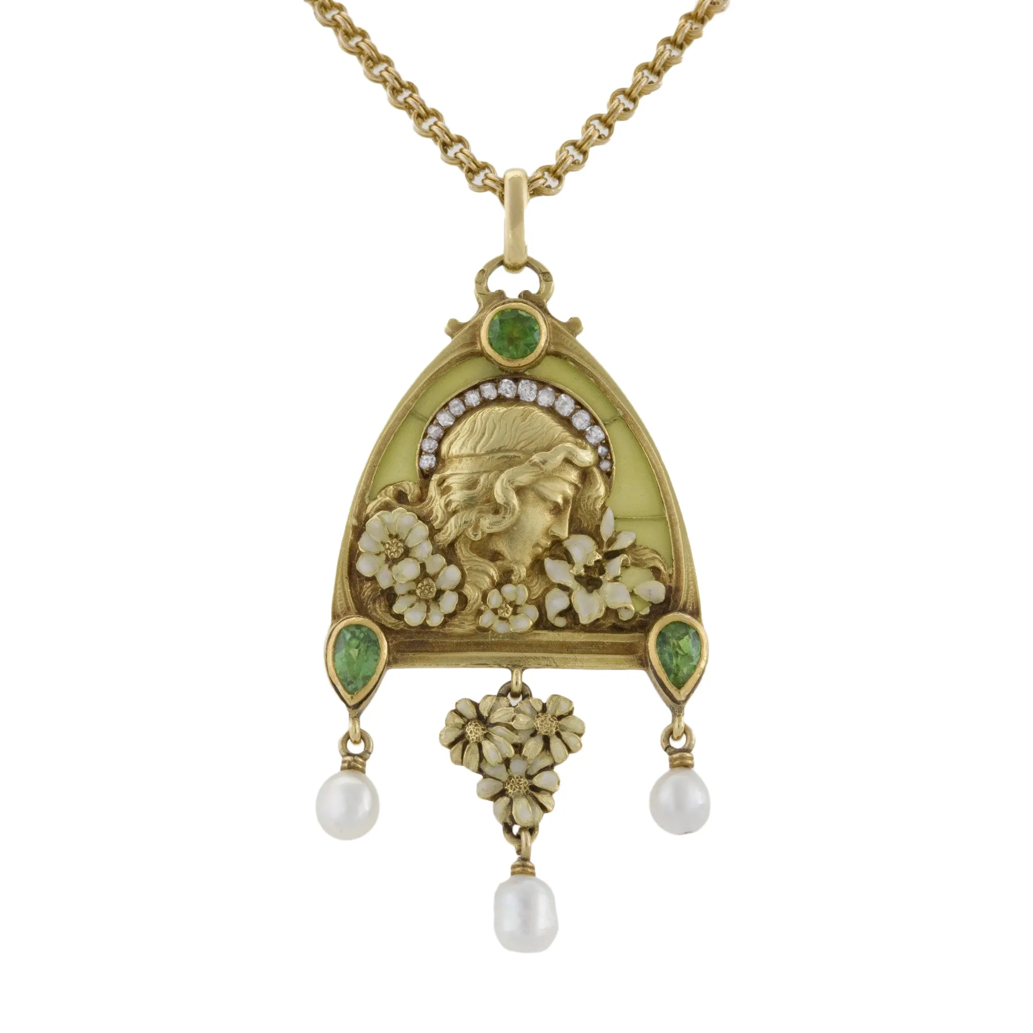 Plique-??-Jour Enamel ??Juliet?? Pendant Necklace