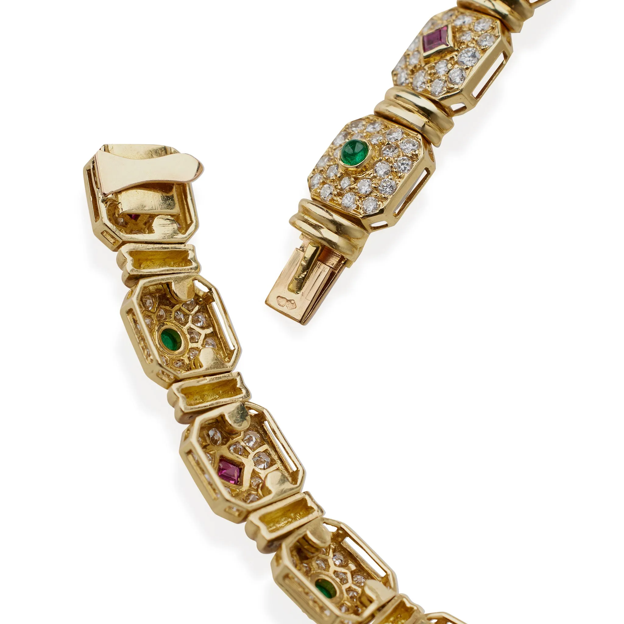 P??ry et Fils Paris Diamond, Ruby and Emerald Necklace