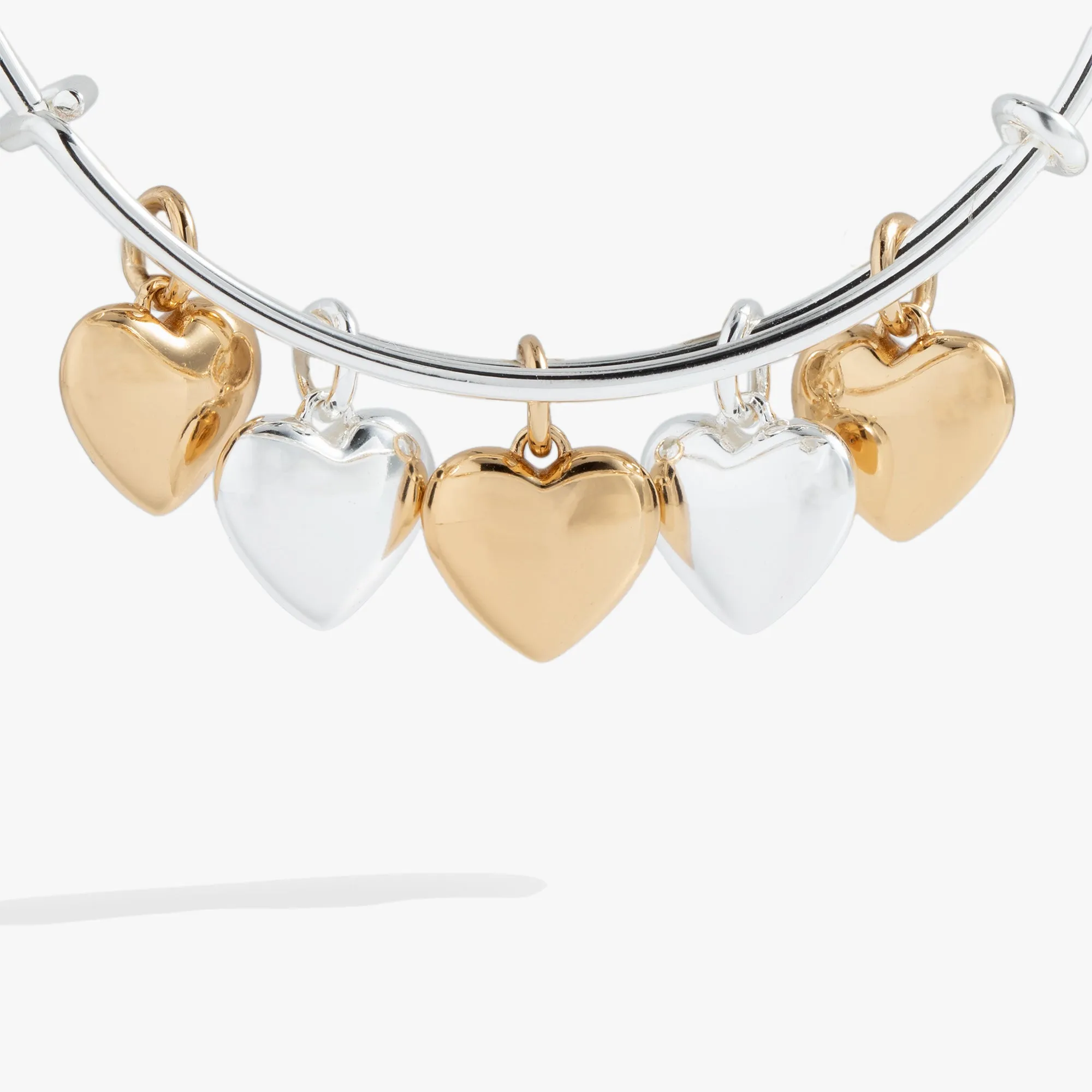Puffy Heart Multi-Charm Bangle