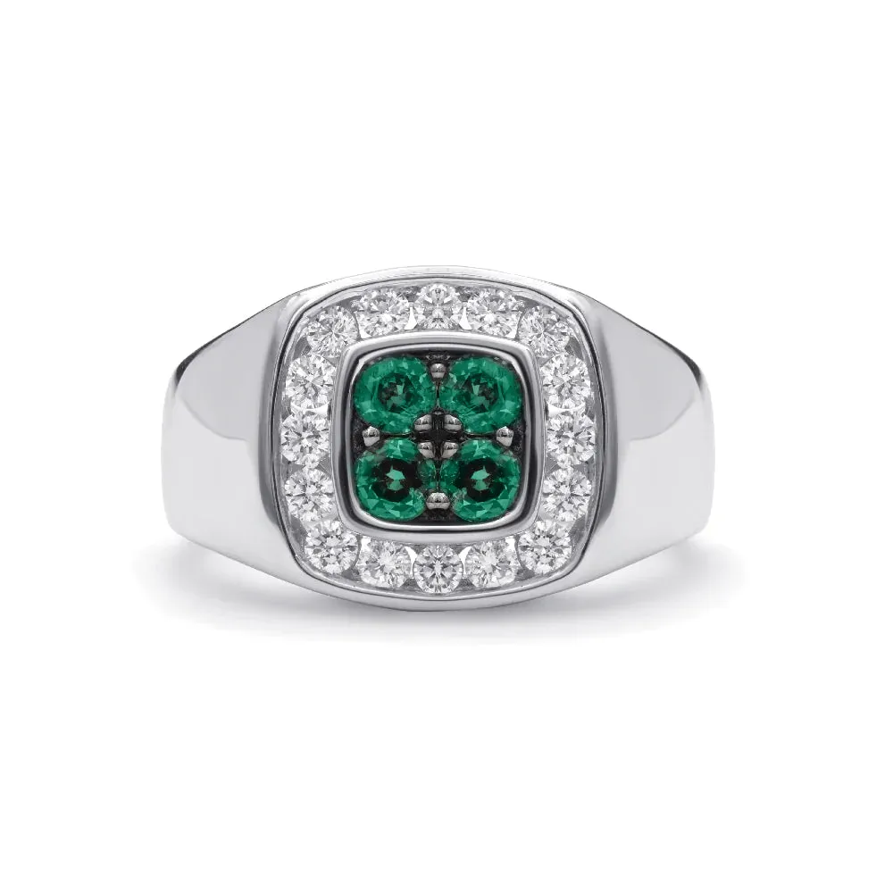 Quartet Cluster Signet Ring