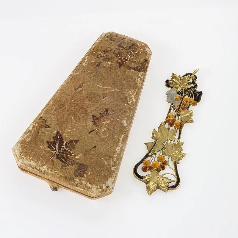Ren?? Lalique ??Automne?? Gold and Basse-Taille Enamel Pendant