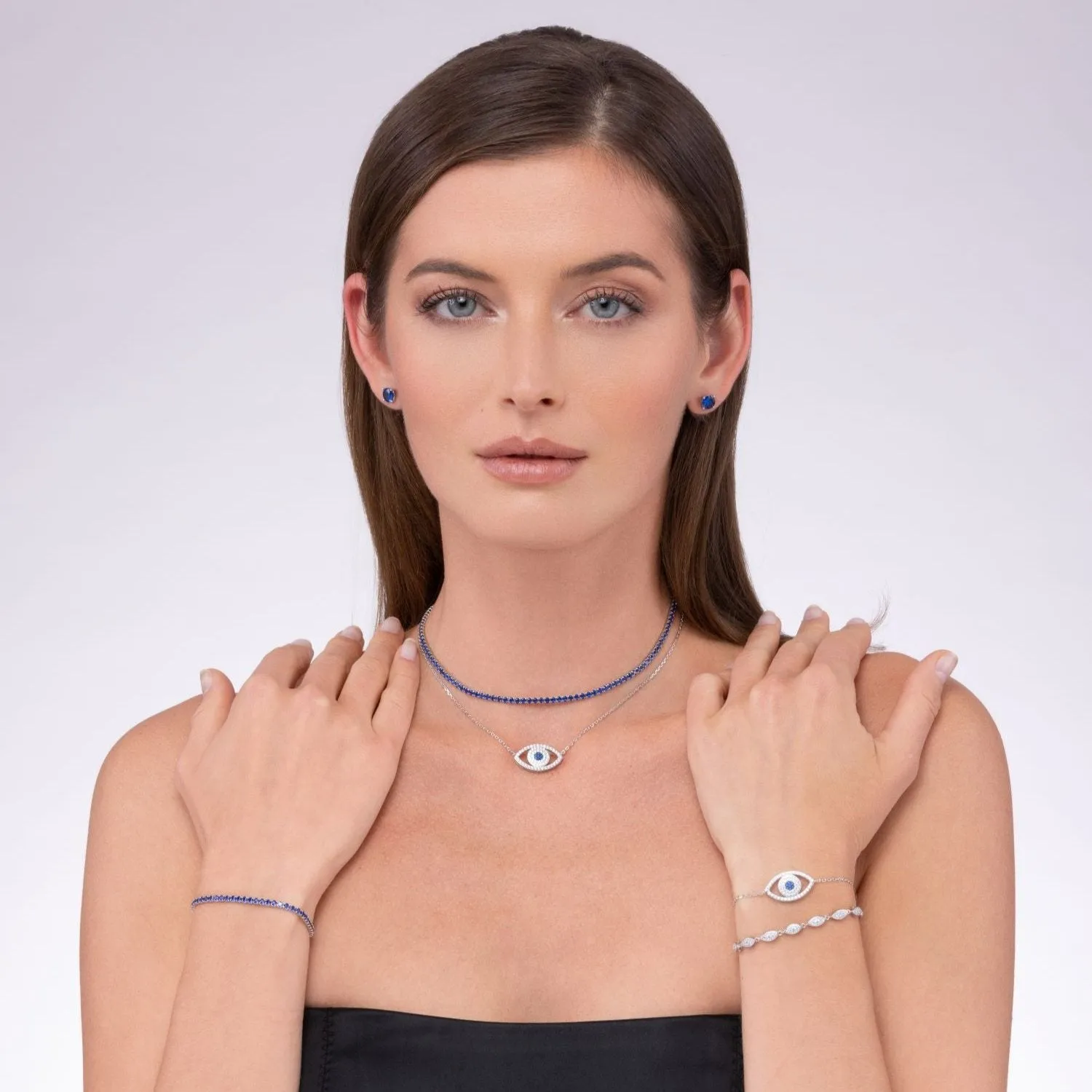 Rock Star 2 Carat Diamond Crystalline Studs in Multi Color Gem