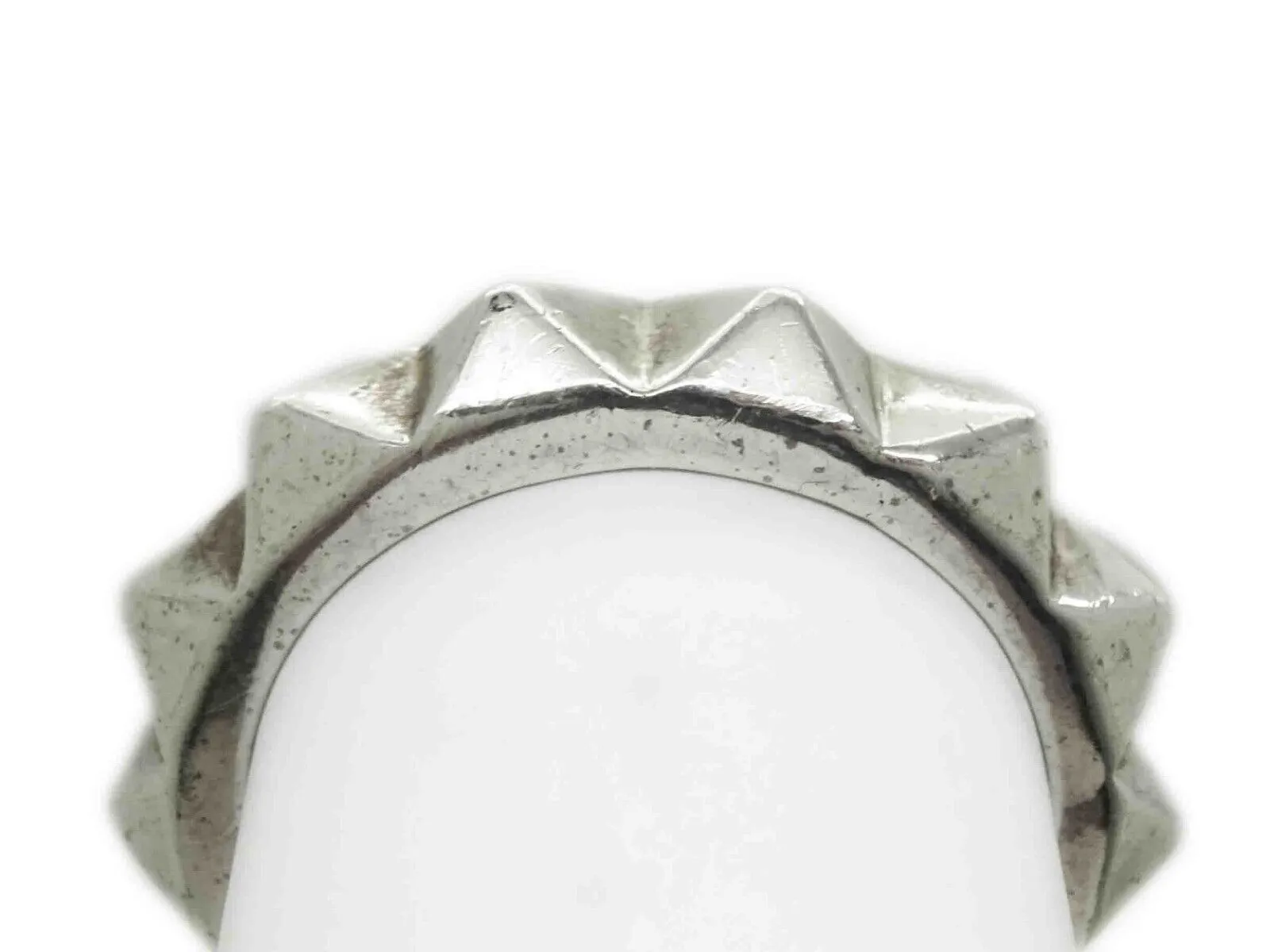 Room 101 Designer Men's Punk Band Spike Ring Sterling Silver 13.2 Grams Size 12