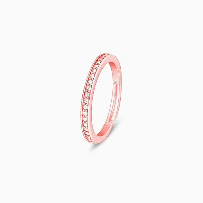 Rose Gold Zircon Channel of Love Ring
