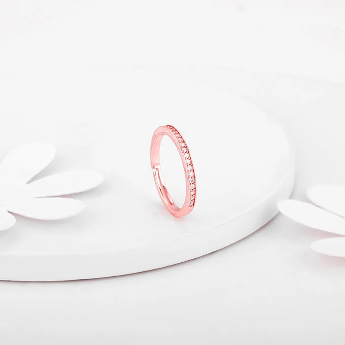 Rose Gold Zircon Channel of Love Ring